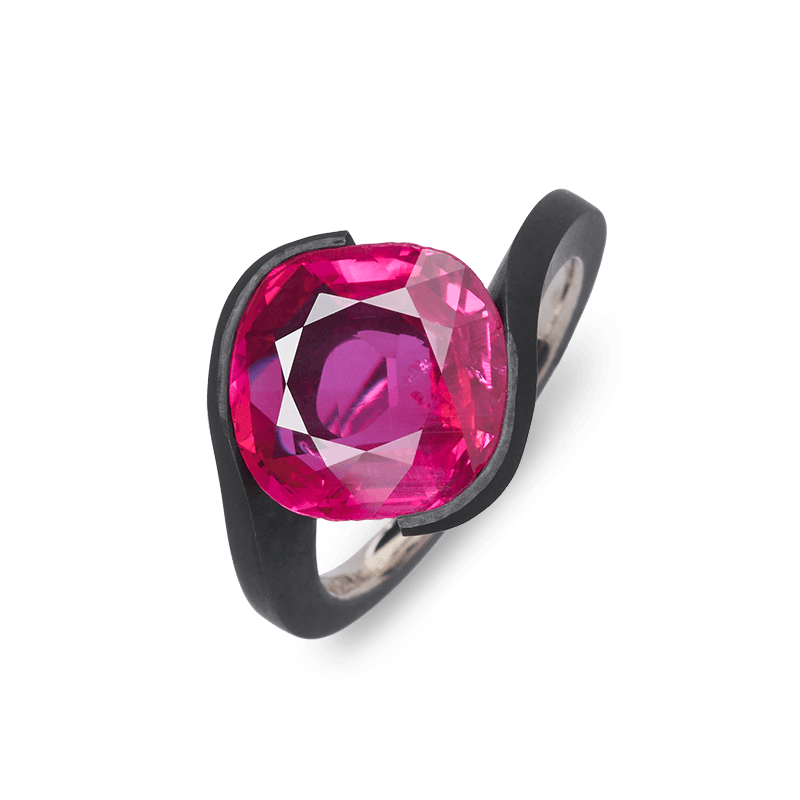 Ruby ring — ruby, iron, white gold — 022425