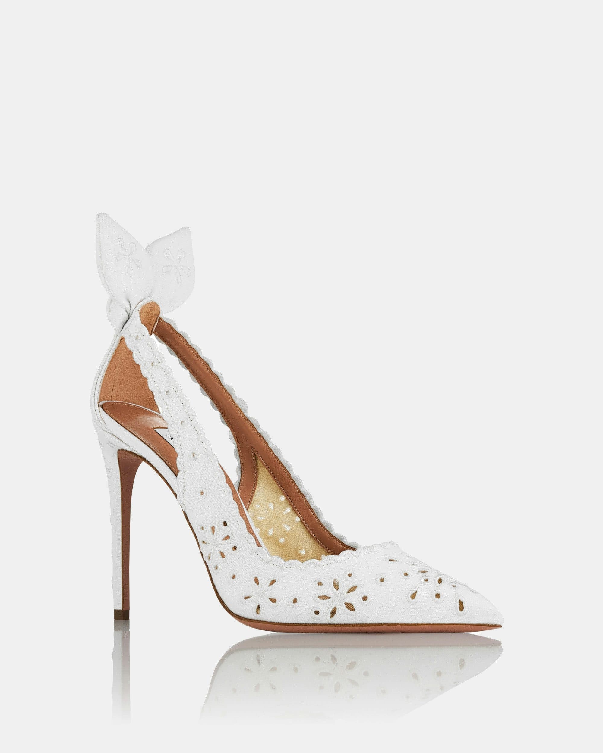Broderie Bow Tie Pump 105 — BDTHIGP0-CNV-FFF