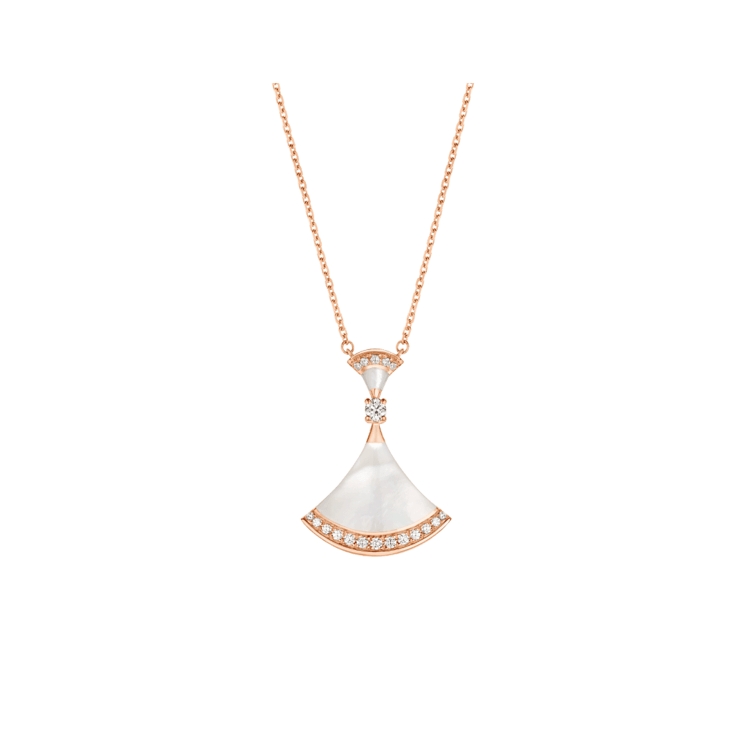 DIVAS’ DREAM Necklace — Rose gold, diamonds, mother of pearl — CL858643