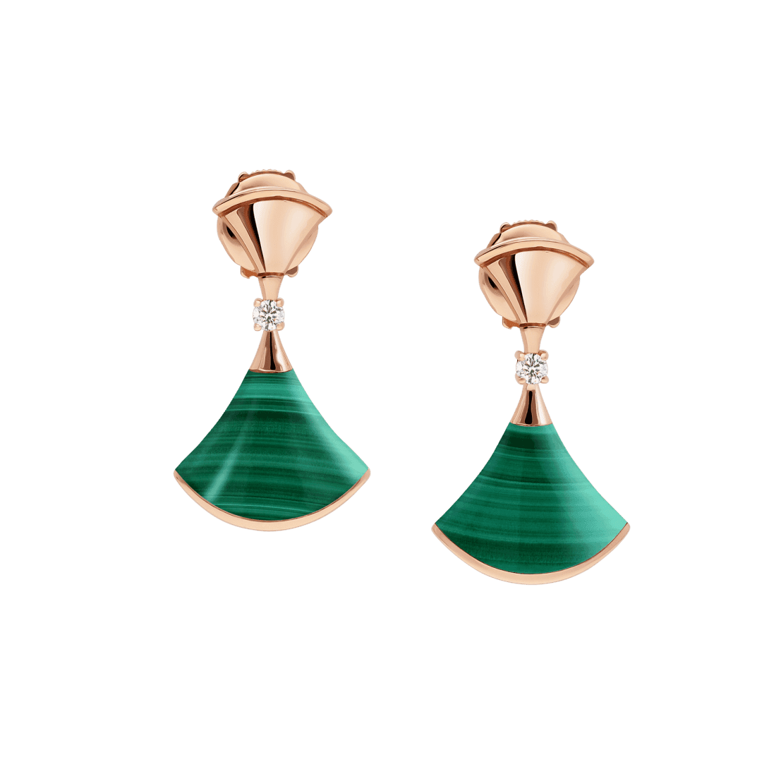 DIVAS’ DREAM Earrings — Rose gold, malachite — OR858644