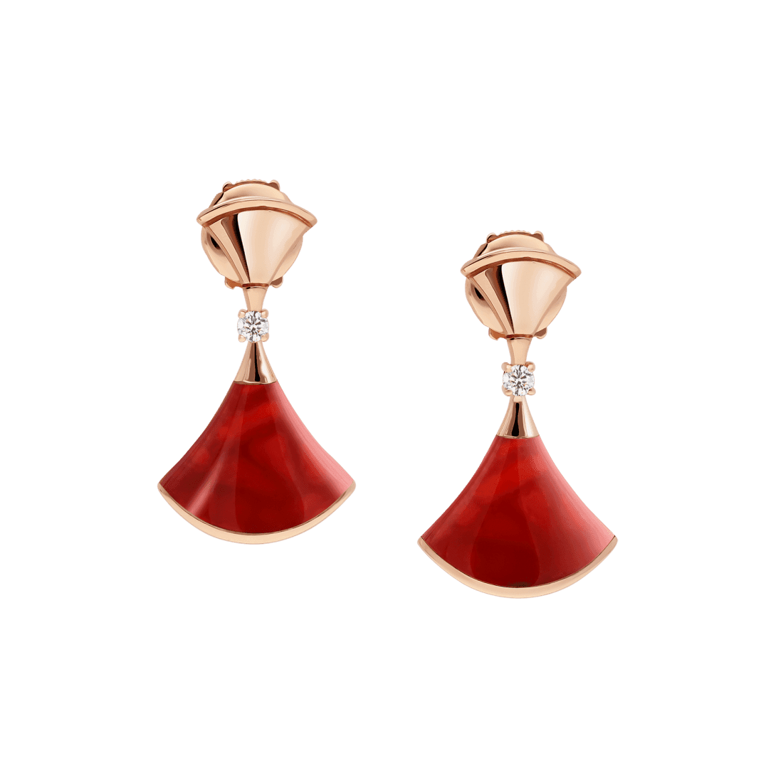 DIVAS’ DREAM Earrings — Rose gold, diamonds, carnelian — OR858750