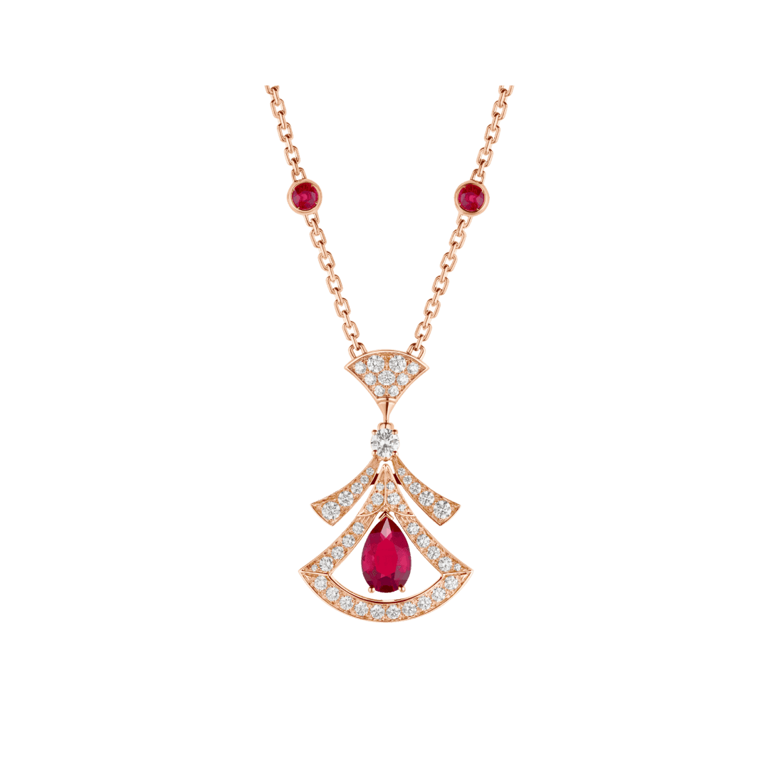 DIVAS’ DREAM Necklace — Rose gold, diamonds, rubies — CL858648