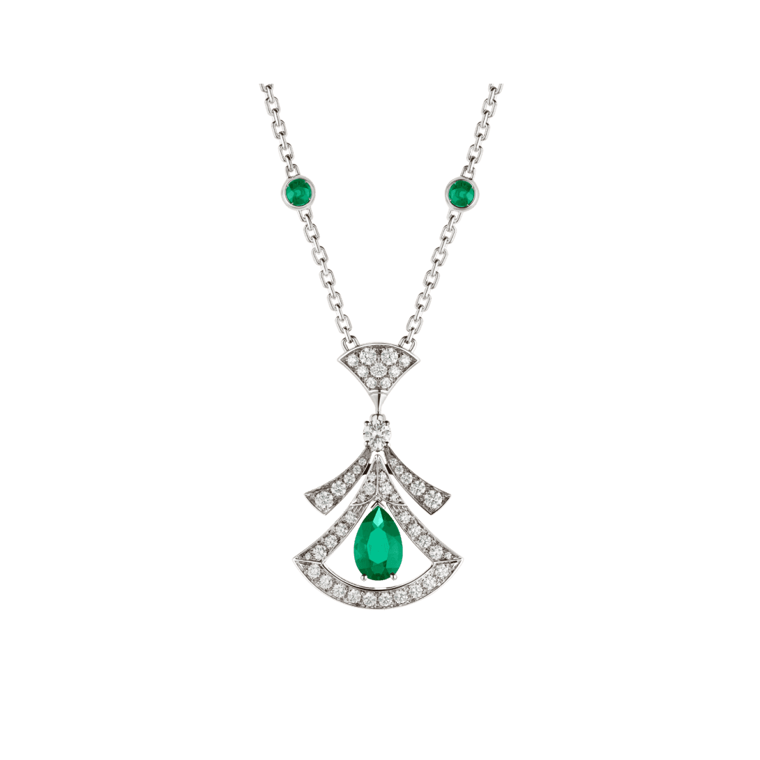 DIVAS’ DREAM Necklace — White gold, emeralds, diamonds — CL858649