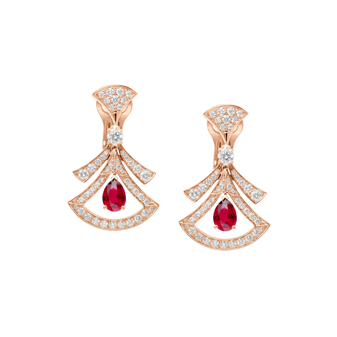 DIVAS’ DREAM Earrings — Rose gold, diamonds, rubies — OR858677