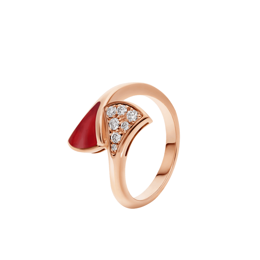 DIVAS’ DREAM Ring — Rose gold, diamonds, carnelian — AN858645