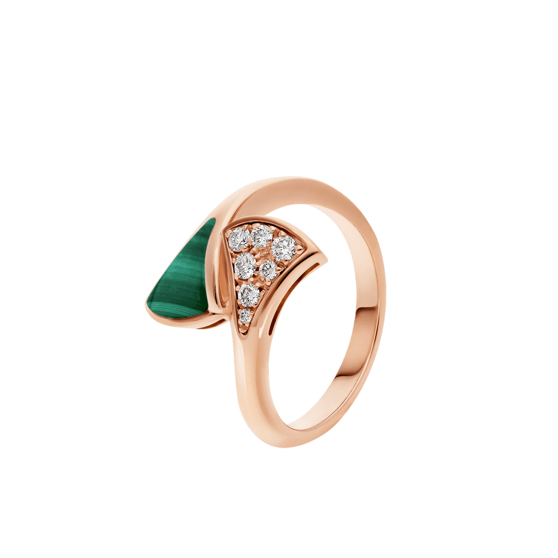DIVAS’ DREAM Ring — Rose gold, diamonds, malachite — AN858646