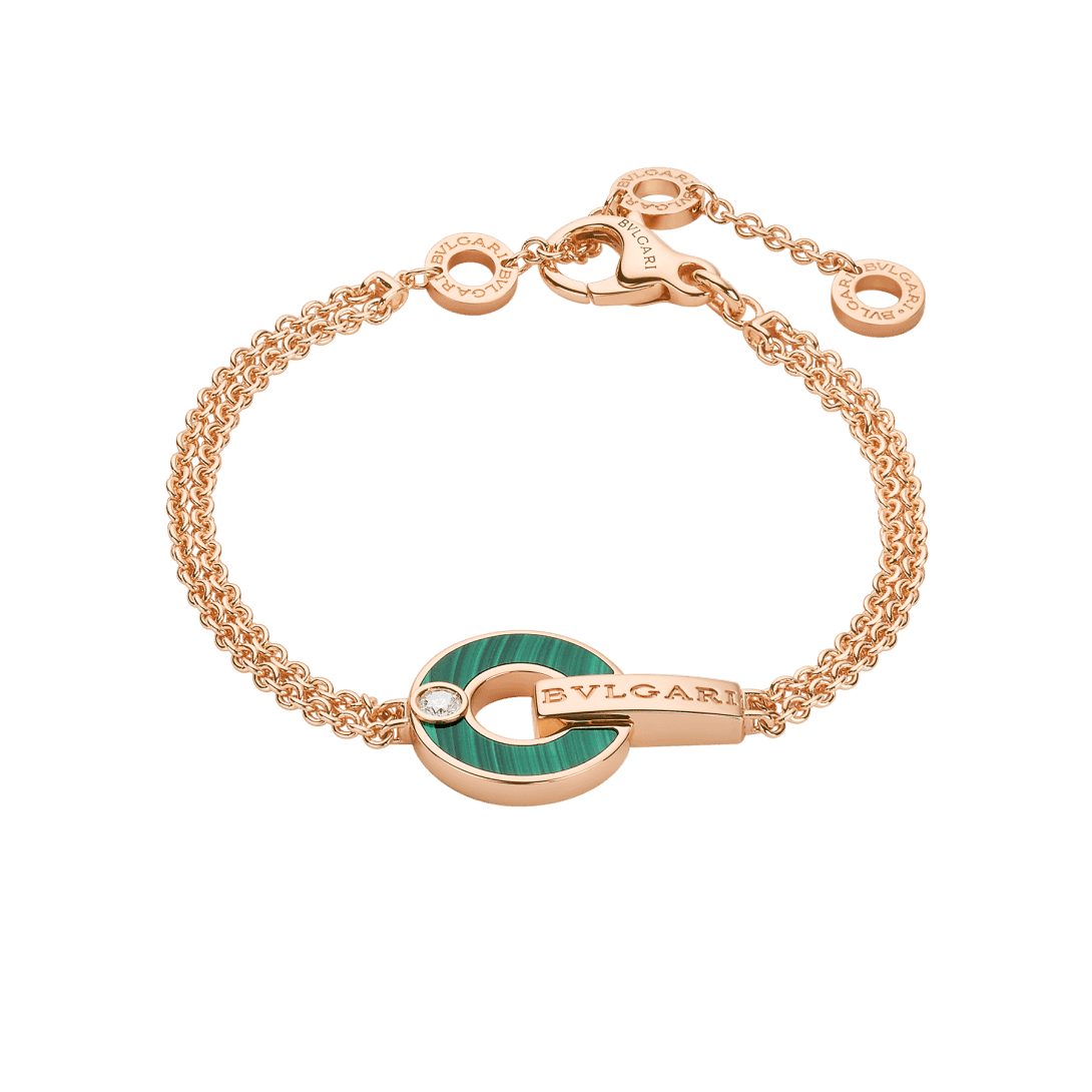BVLGARI BVLGARI Bracelet — Rose gold, diamonds, malachite — BR858958