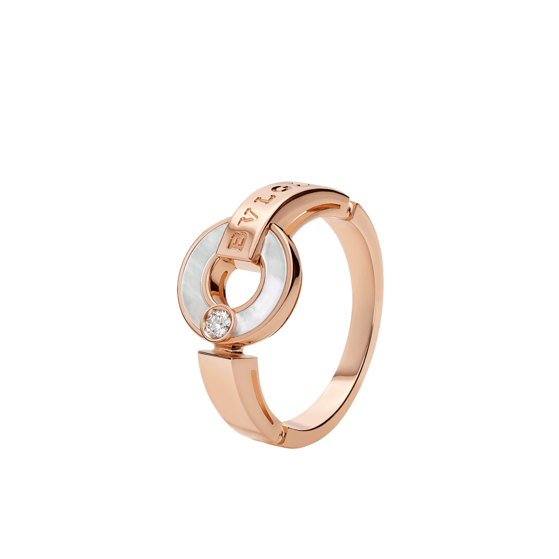 BVLGARI BVLGARI Ring — Rose gold, diamonds, mother of pearl — AN858947
