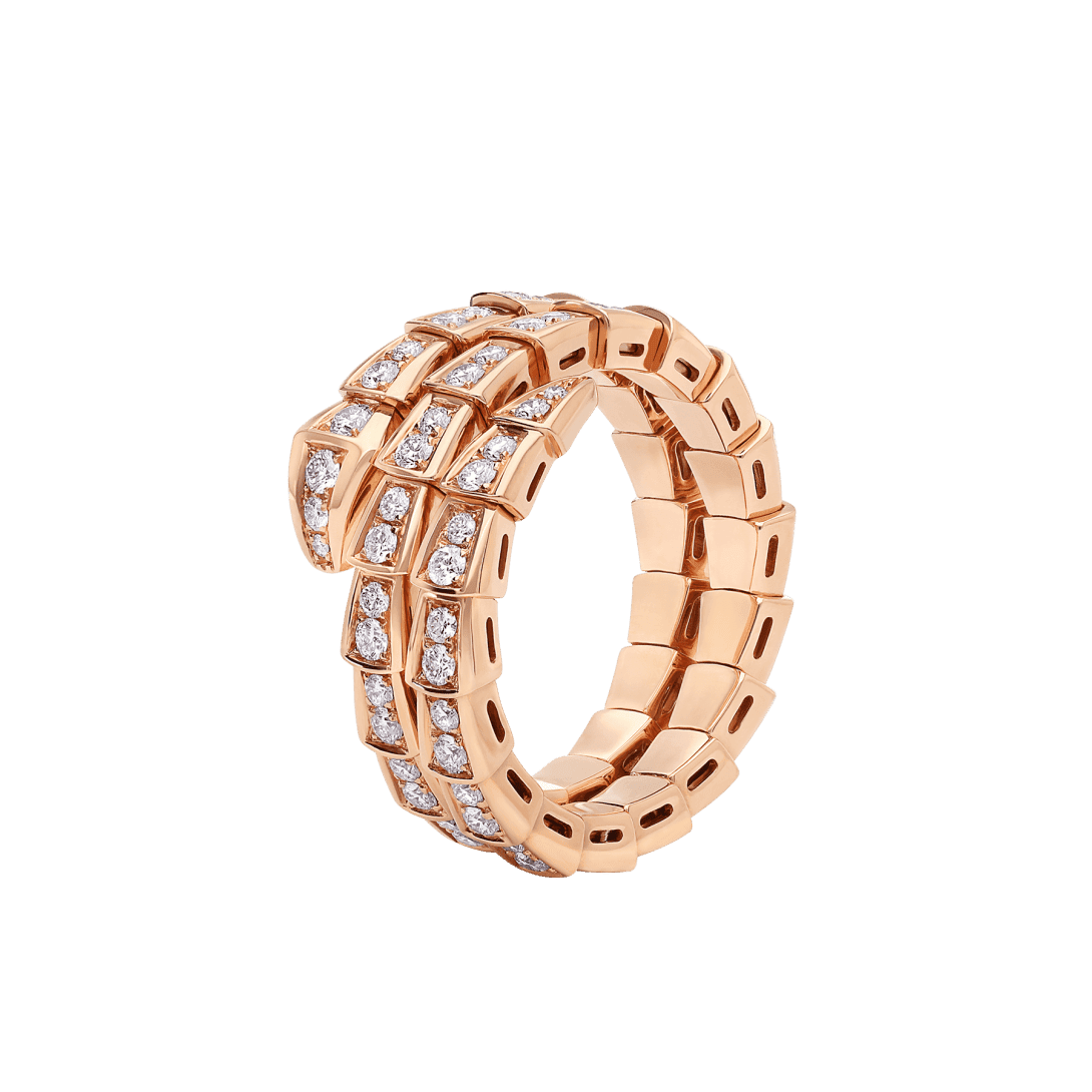 Serpenti Viper Ring — Rose gold, diamonds — AN858794