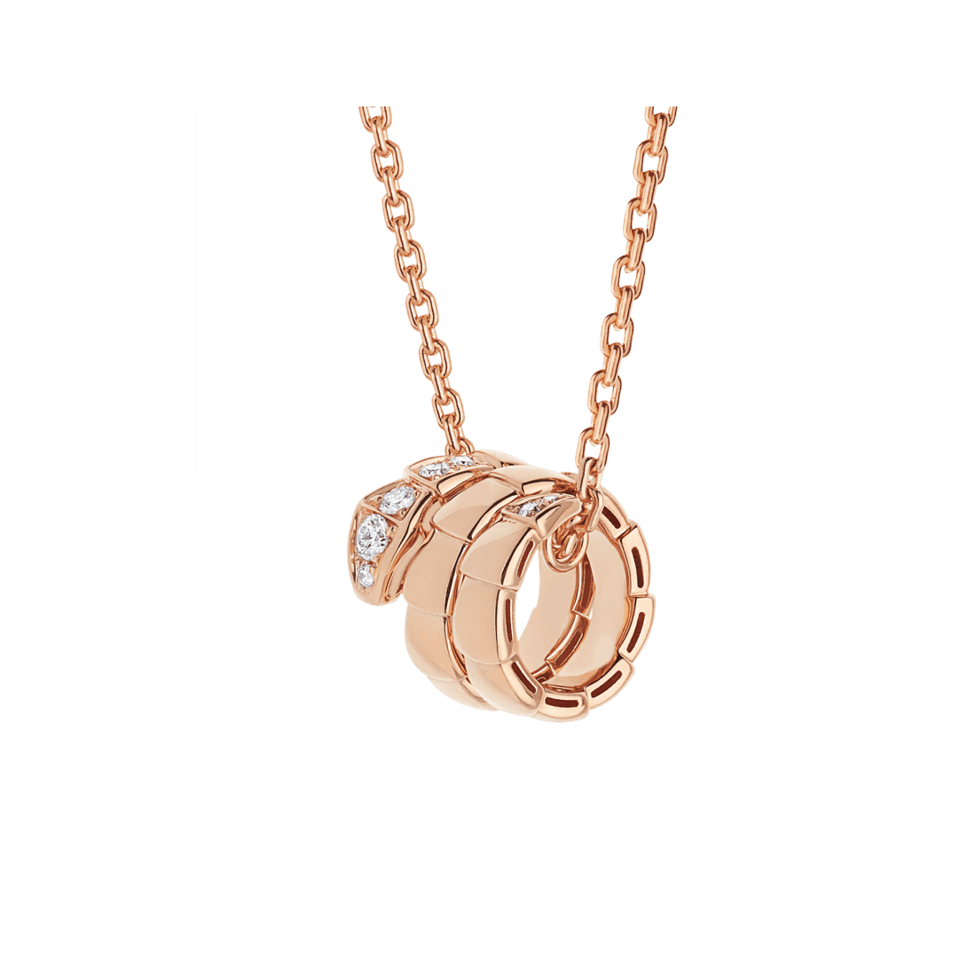 Serpenti Viper Necklace — Rose gold, diamonds — CL858925