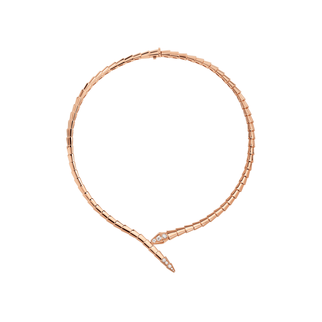 Serpenti Viper Necklace — Rose gold, diamonds — CL858905