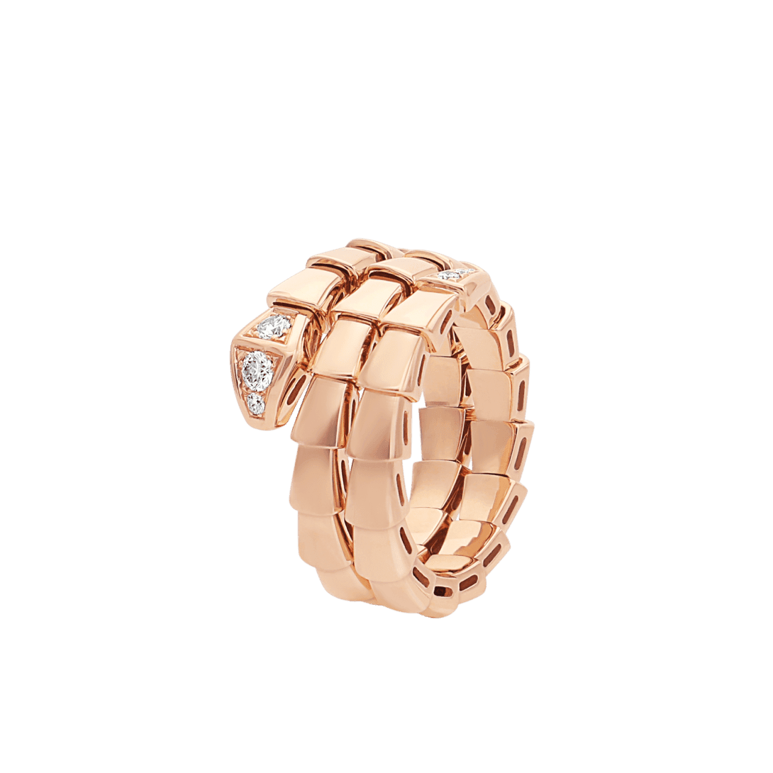 Serpenti Viper Ring — Rose gold, diamonds — AN858824