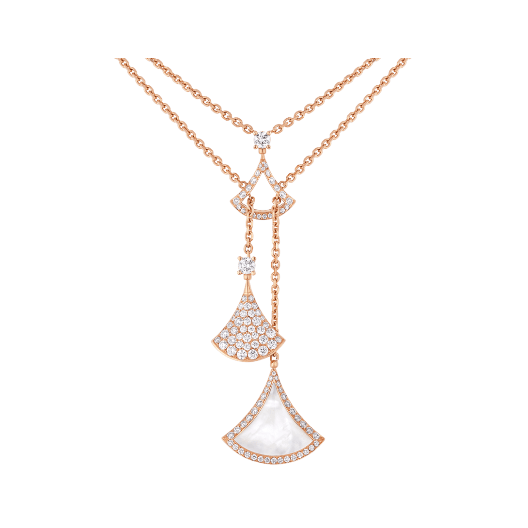 DIVAS’ DREAM Necklace — Rose gold, diamonds, mother of pearl — CL859310