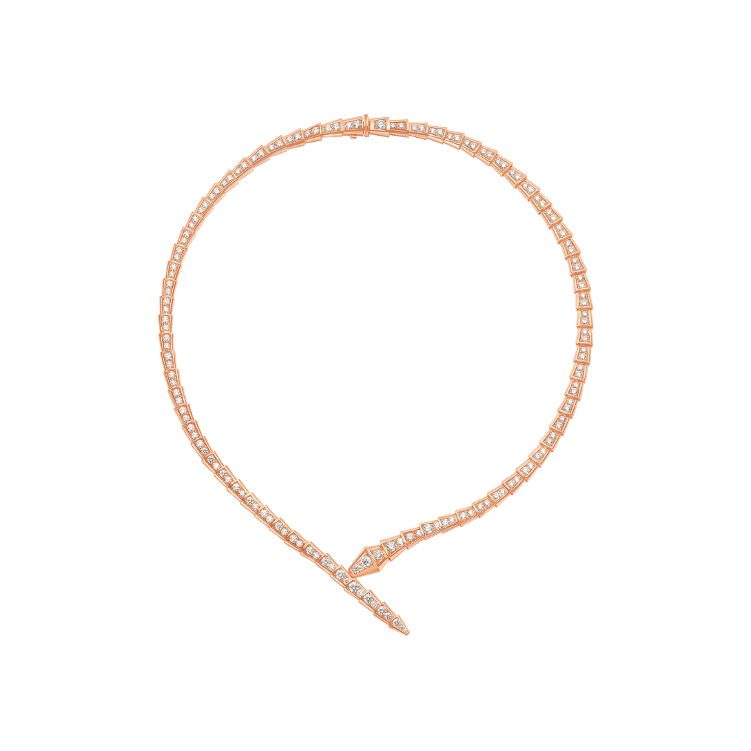 Serpenti Viper Necklace — Rose gold, diamonds — CL859328