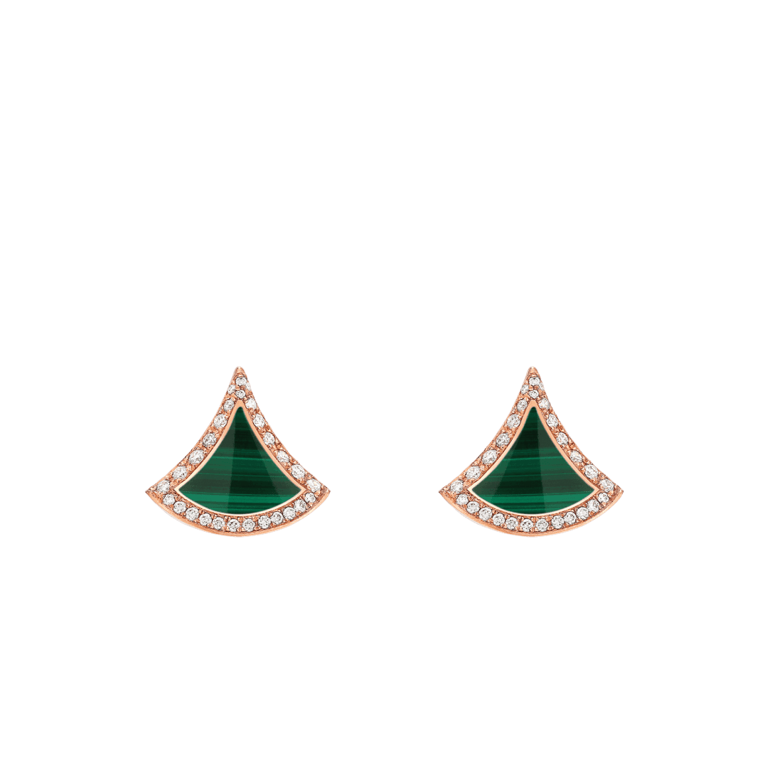 DIVAS’ DREAM Earrings — Rose gold, diamonds, malachite — OR859661