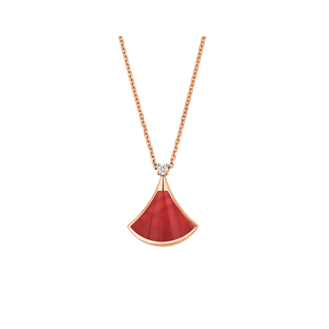DIVAS’ DREAM Necklace — Rose gold, diamonds, carnelian — CL859866