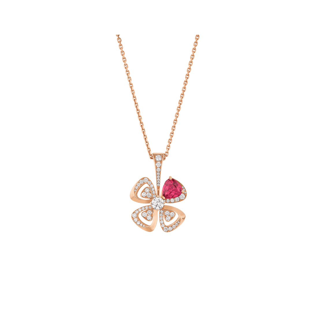Fiorever Necklace — Rose gold, diamonds, pink rubellite — CL859727