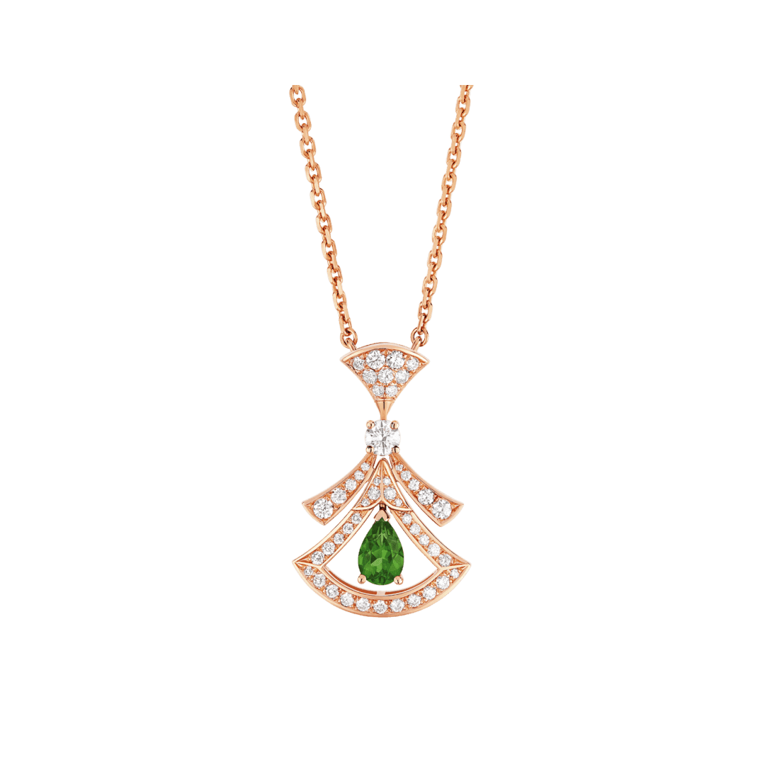 DIVAS’ DREAM Necklace — Rose gold, diamonds, green tourmaline — CL859966