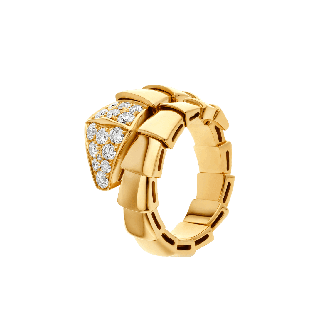Serpenti Scaglie Ring — Yellow gold, diamonds — AN860186