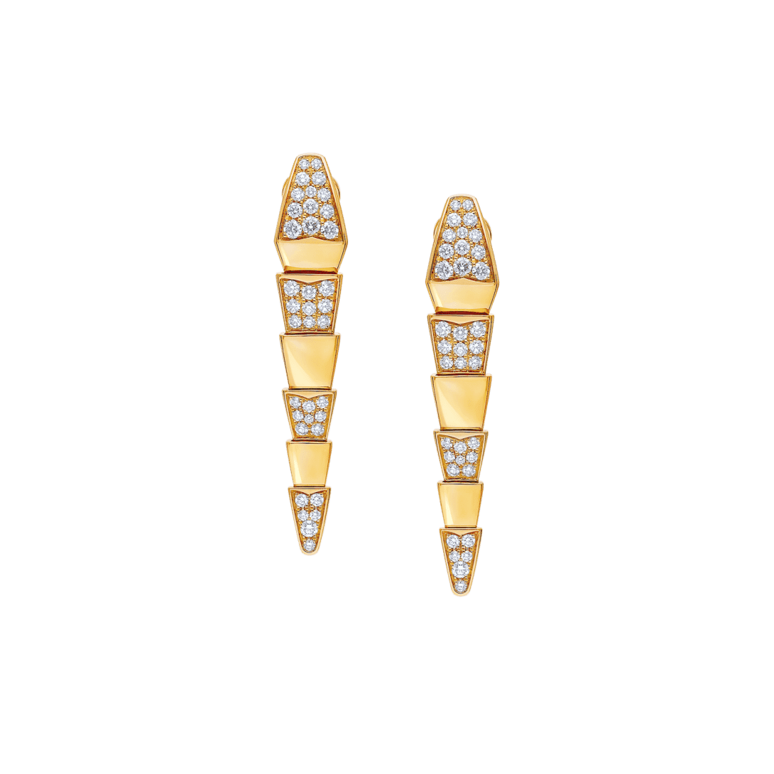 Serpenti Scaglie Earrings — Yellow gold, diamonds — OR860185