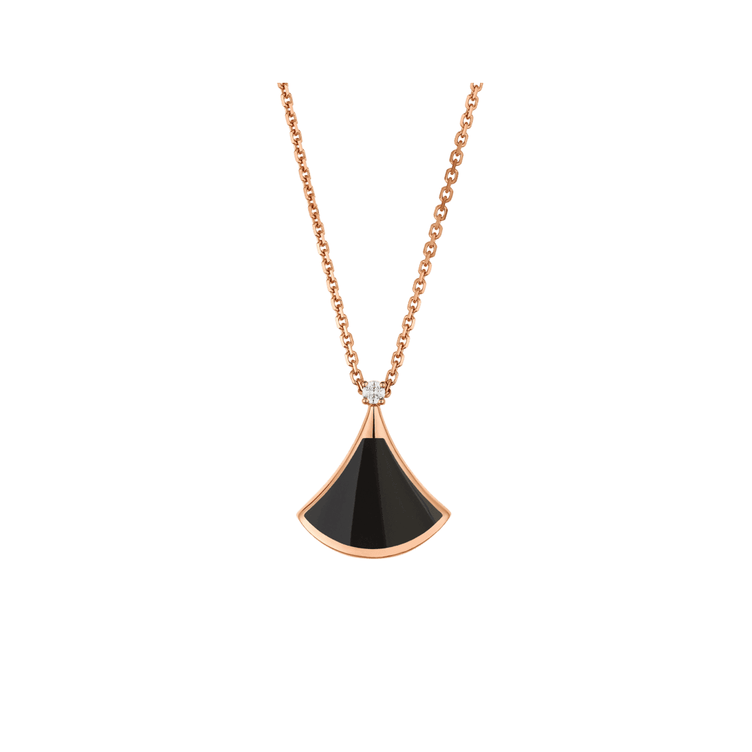 DIVAS’ DREAM Necklace — Rose gold, diamonds, onyx — CL859932