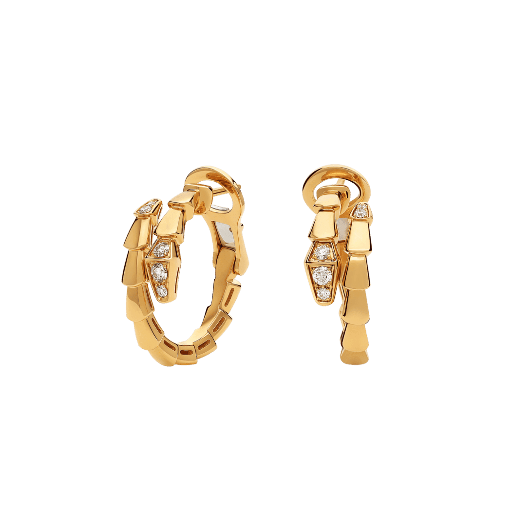 Serpenti Viper Earrings — Yellow gold, diamonds — OR859965