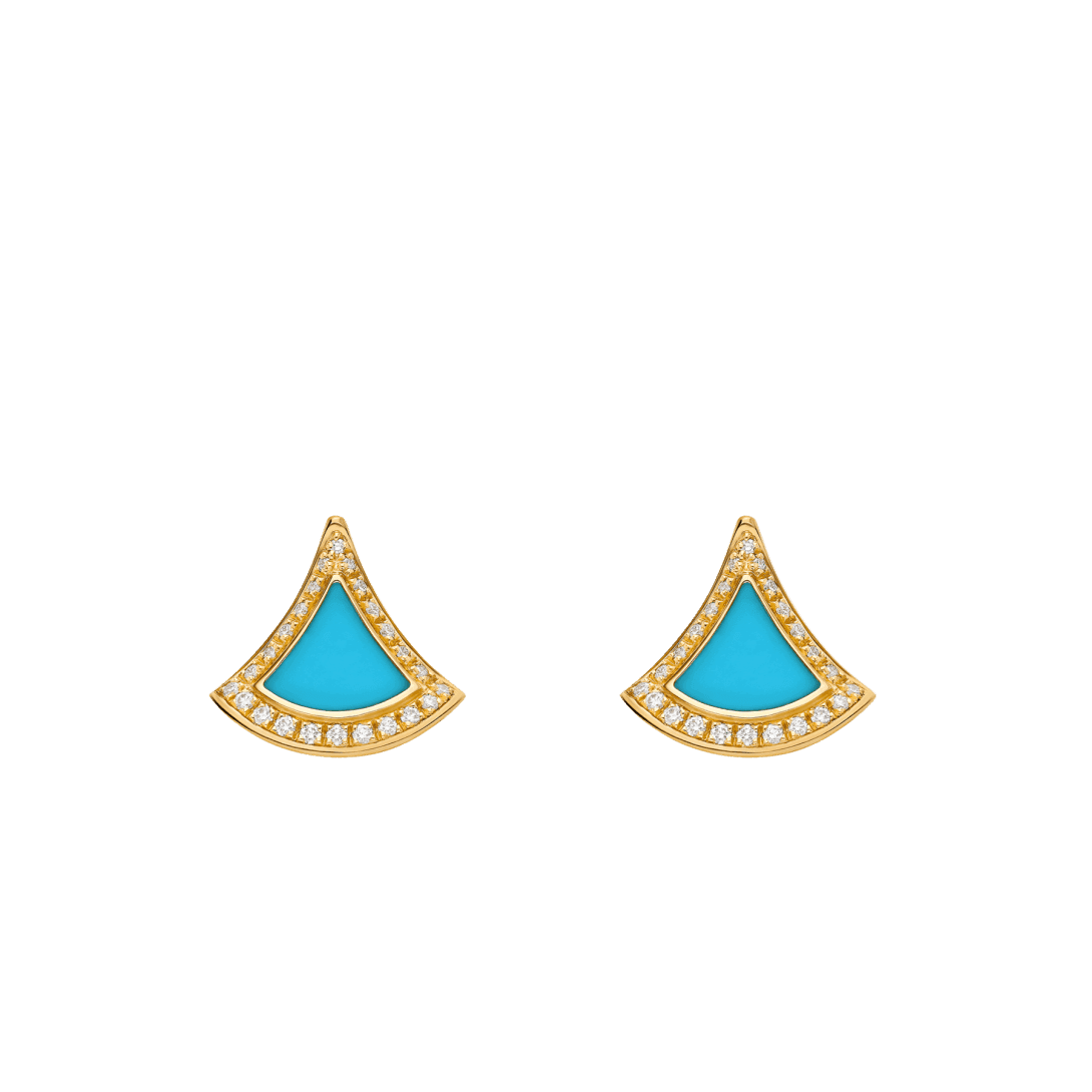 DIVAS’ DREAM Earrings — Yellow gold, diamonds, turquoise — OR860272