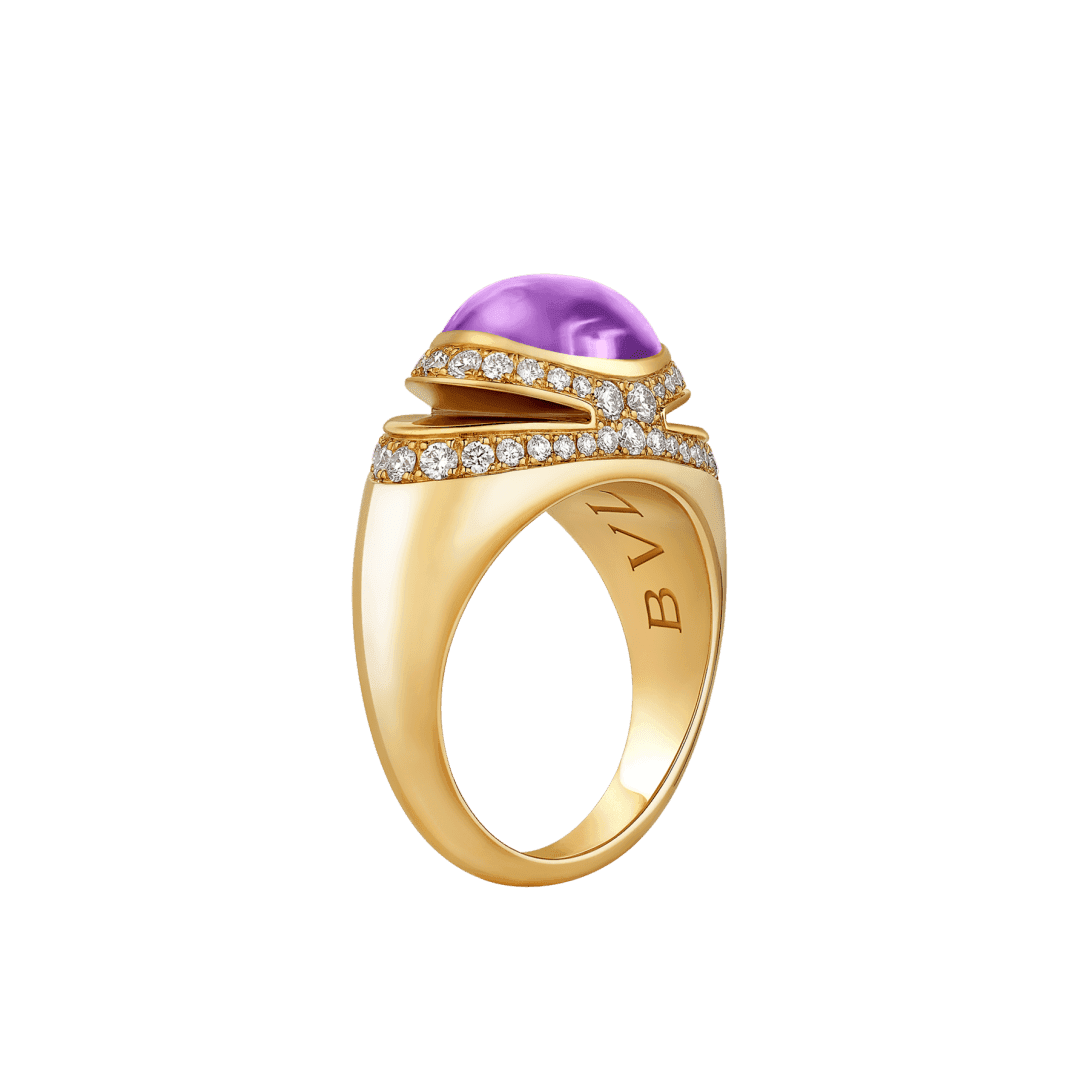 Bvlgari Cabochon Ring — Yellow gold, amethyst — AN860774