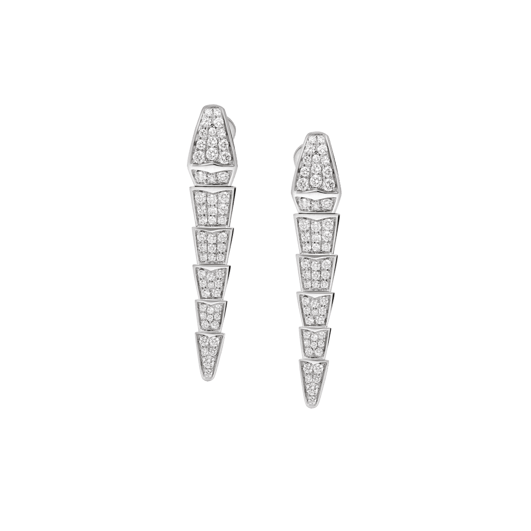 Serpenti Viper Earrings — White gold, diamonds — OR856498