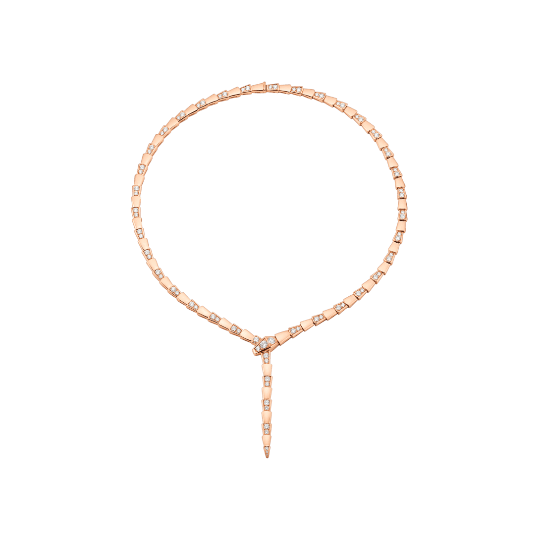 Serpenti Viper Necklace — Rose gold, diamonds — CL857906