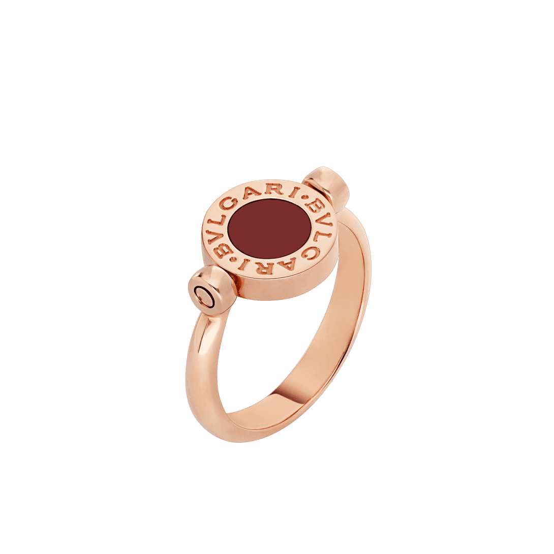 BVLGARI BVLGARI Ring — Rose gold, mother of pearl, carnelian — AN858197