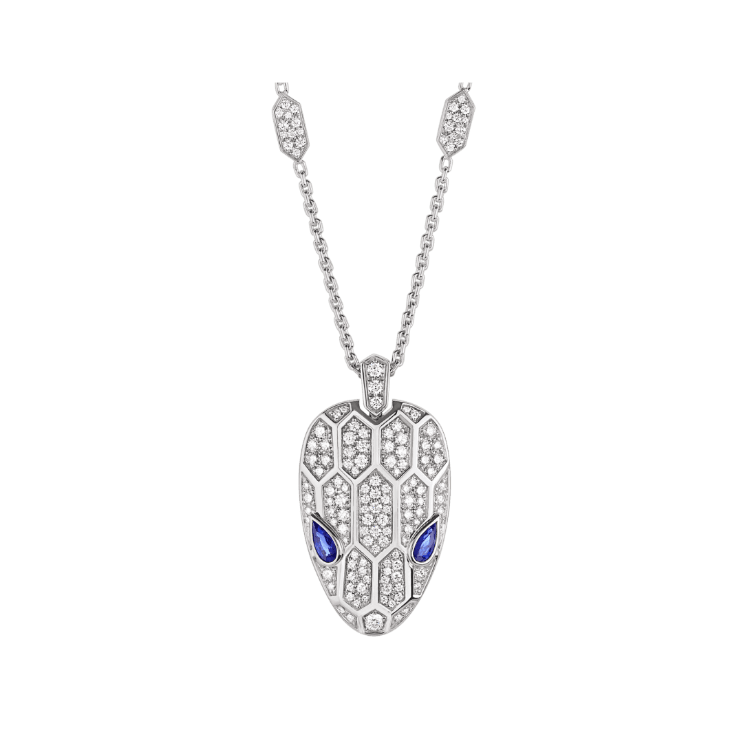 Serpenti Seduttori Necklace — White gold, sapphires, diamonds — CL857880