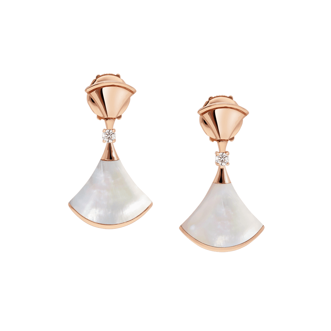 DIVAS’ DREAM Earrings — Rose gold, diamonds, mother of pearl — OR857283