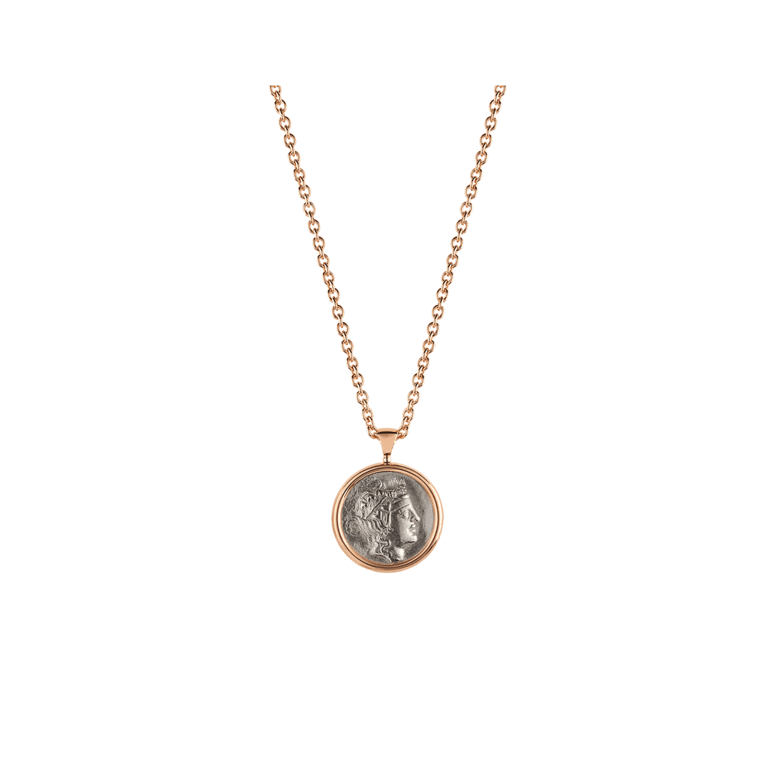 Monete Necklace — Rose gold, antique coins — CL856214