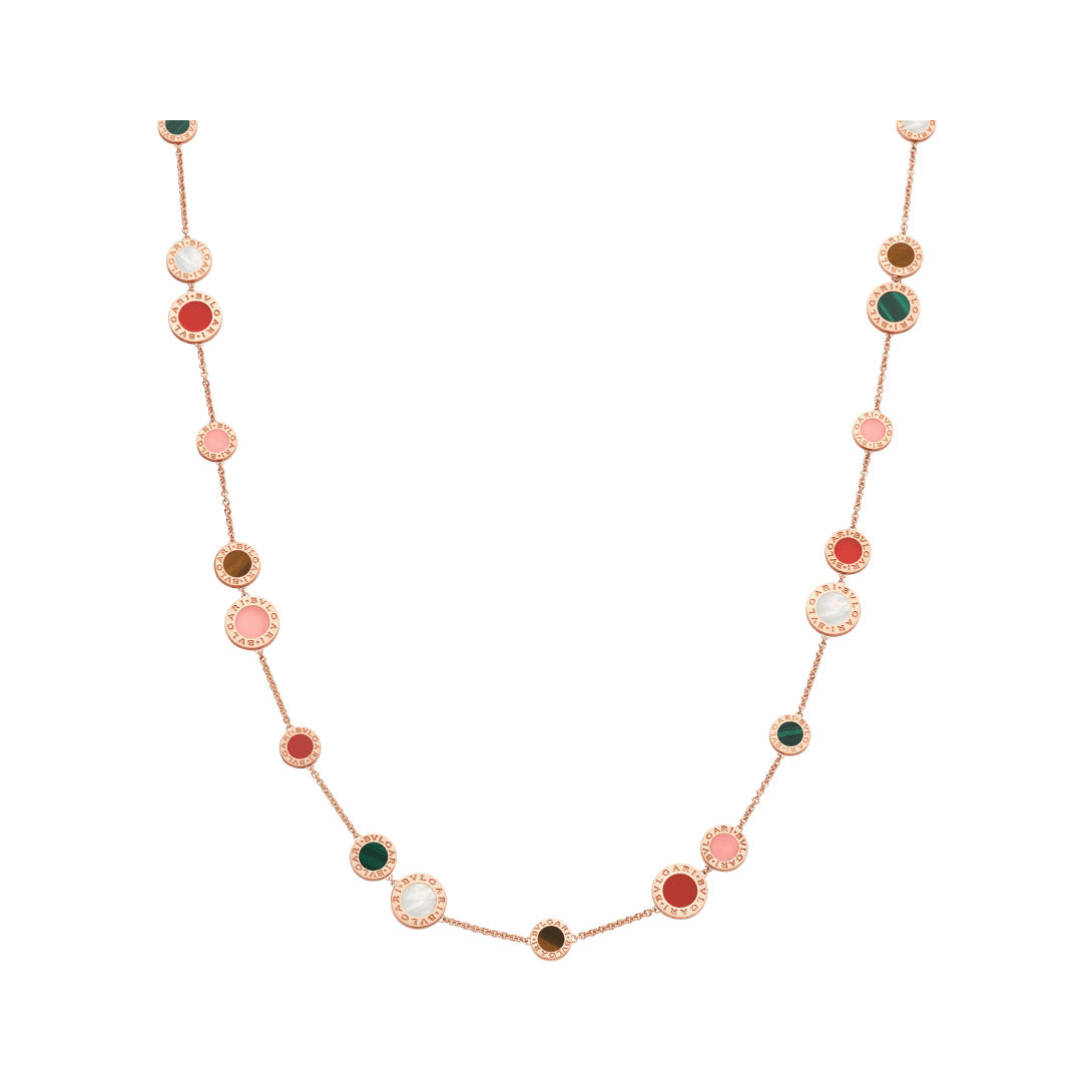 BVLGARI BVLGARI Necklace — Rose gold, mother of pearl, carnelian, malachite, opal, tiger eyes — CL858631