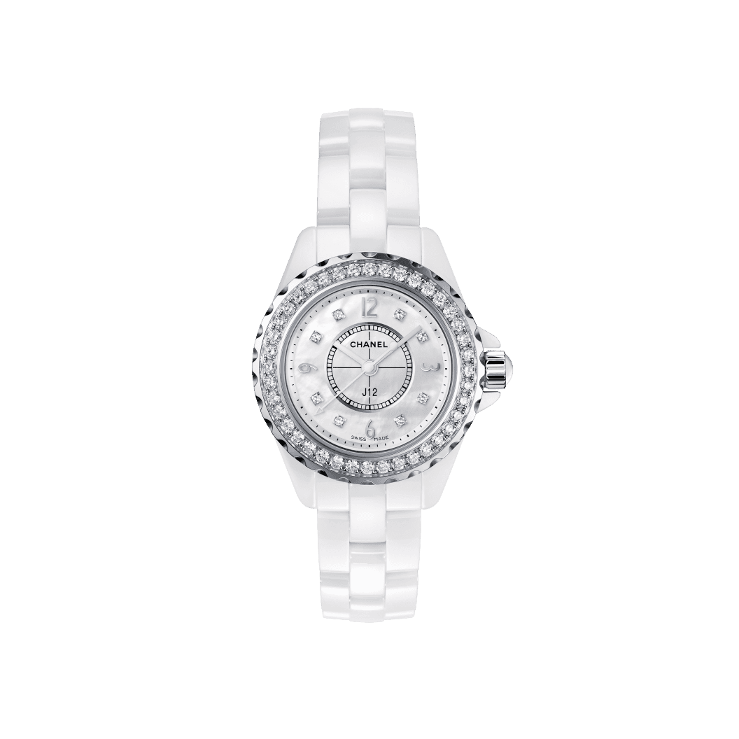 J12 Watch, 29 mm — White ceramic & Steel — H2572