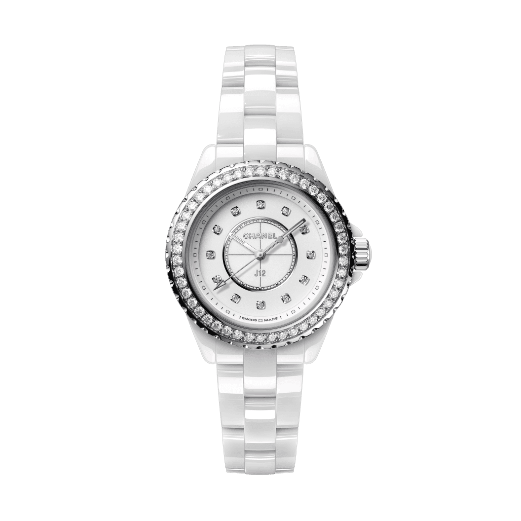 J12 Watch, 33 mm — White ceramic & Steel — H6418
