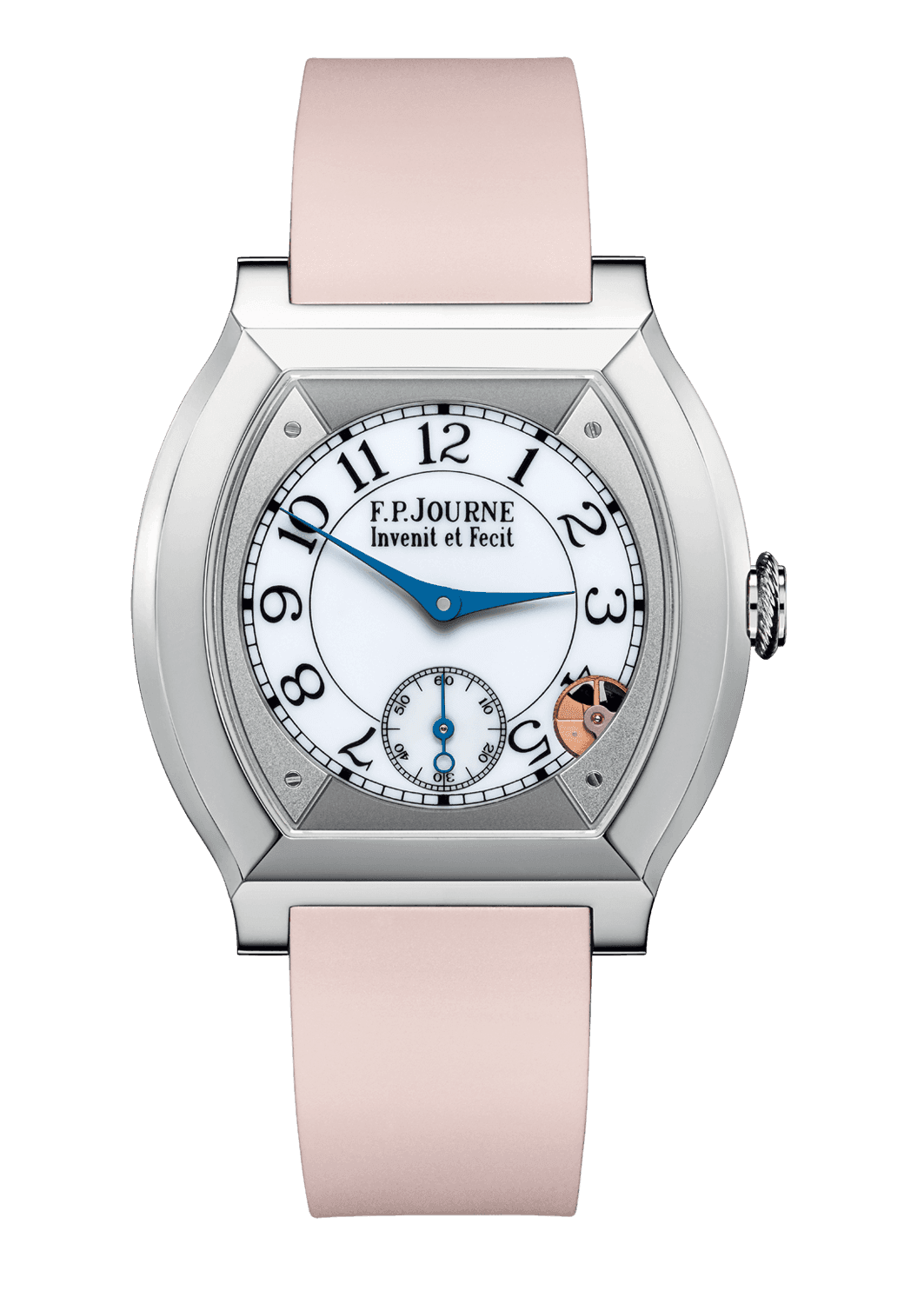 ÉLÉGANTE 40 MM TITANIUM WITH 12 ROWS OF DIAMONDS AND SET BRACELET — Titanium Flat Tortue®, Dial: white sapphire centre with outer dial screwed Steel elements, Hands: blued Steel, Height: 7.35 mm