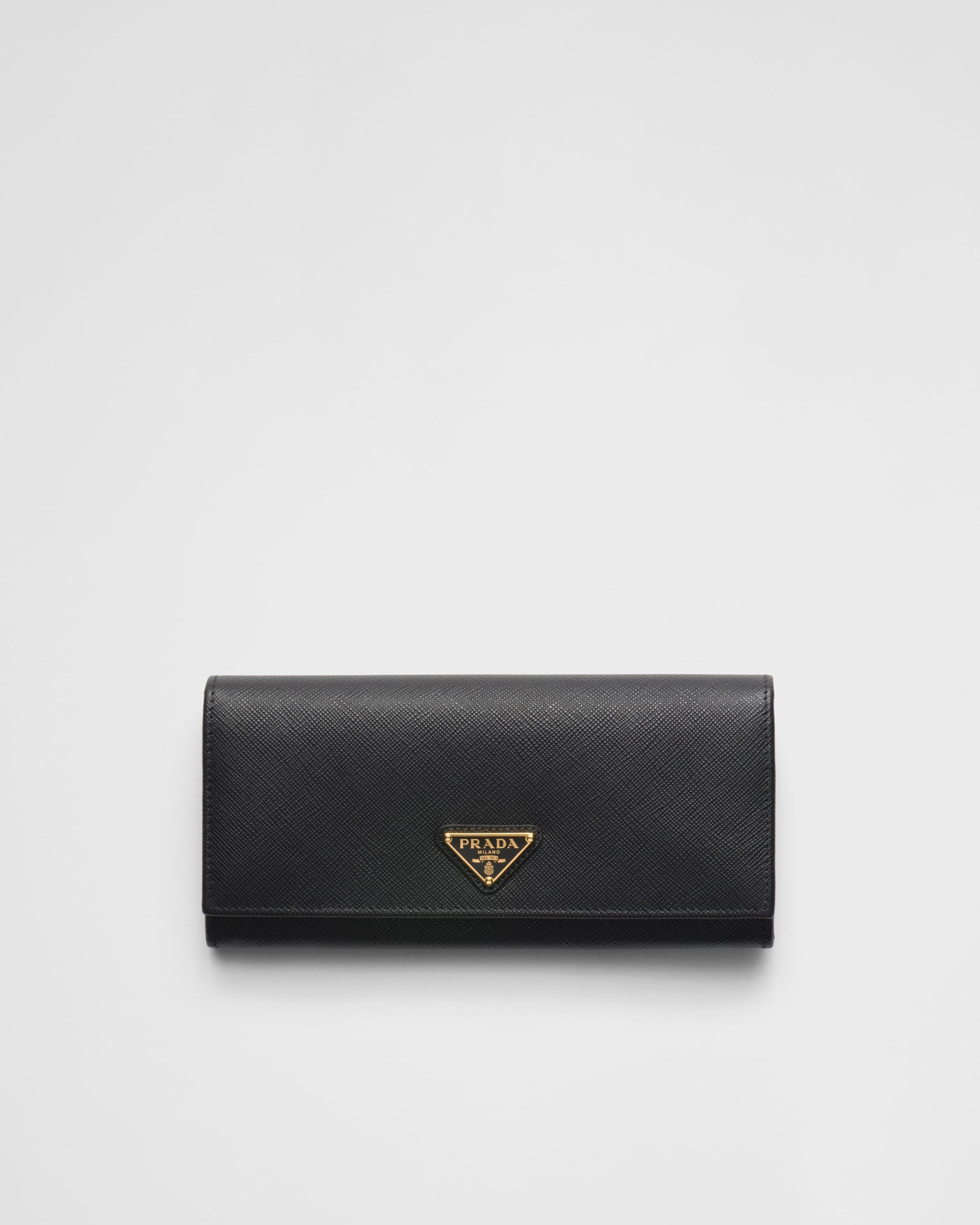 Large Saffiano Leather Wallet — Black — 1MH132_QHH_F0002