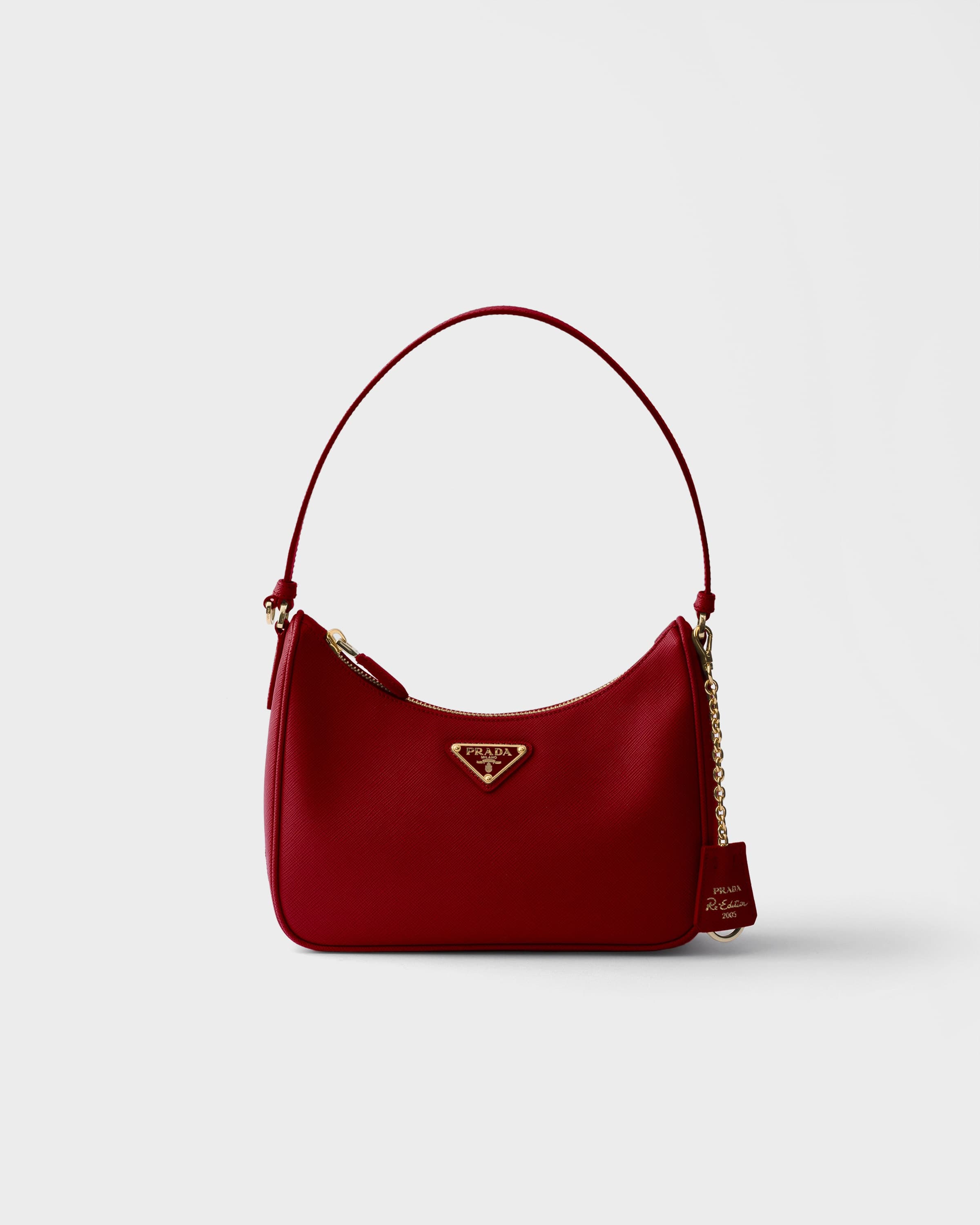 Re-Edition 2005 Saffiano leather mini-bag — Fiery Red — 1N204T_NZV_F027W