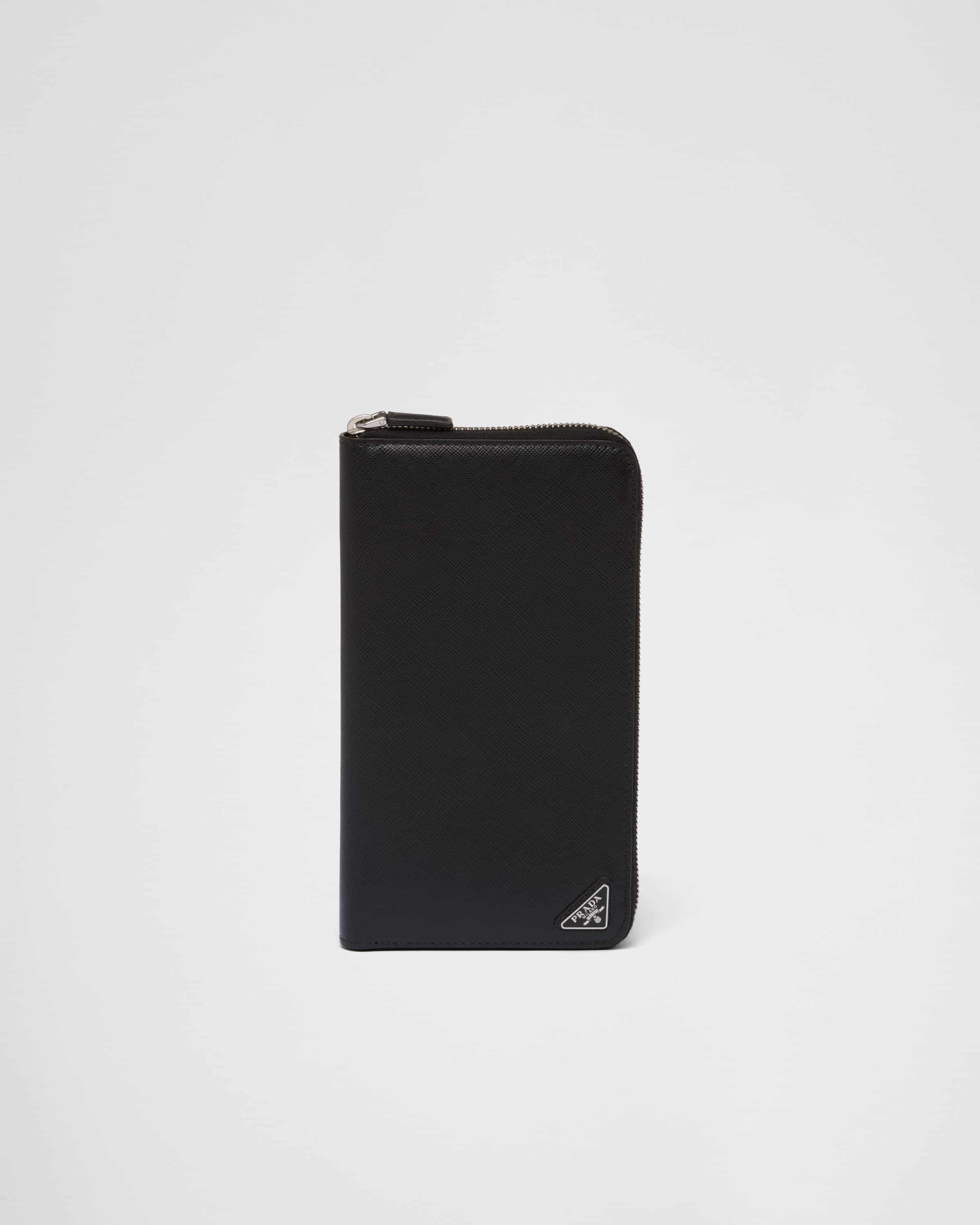 Saffiano leather zip around wallet — Black — 2ML188_QHH_F0002