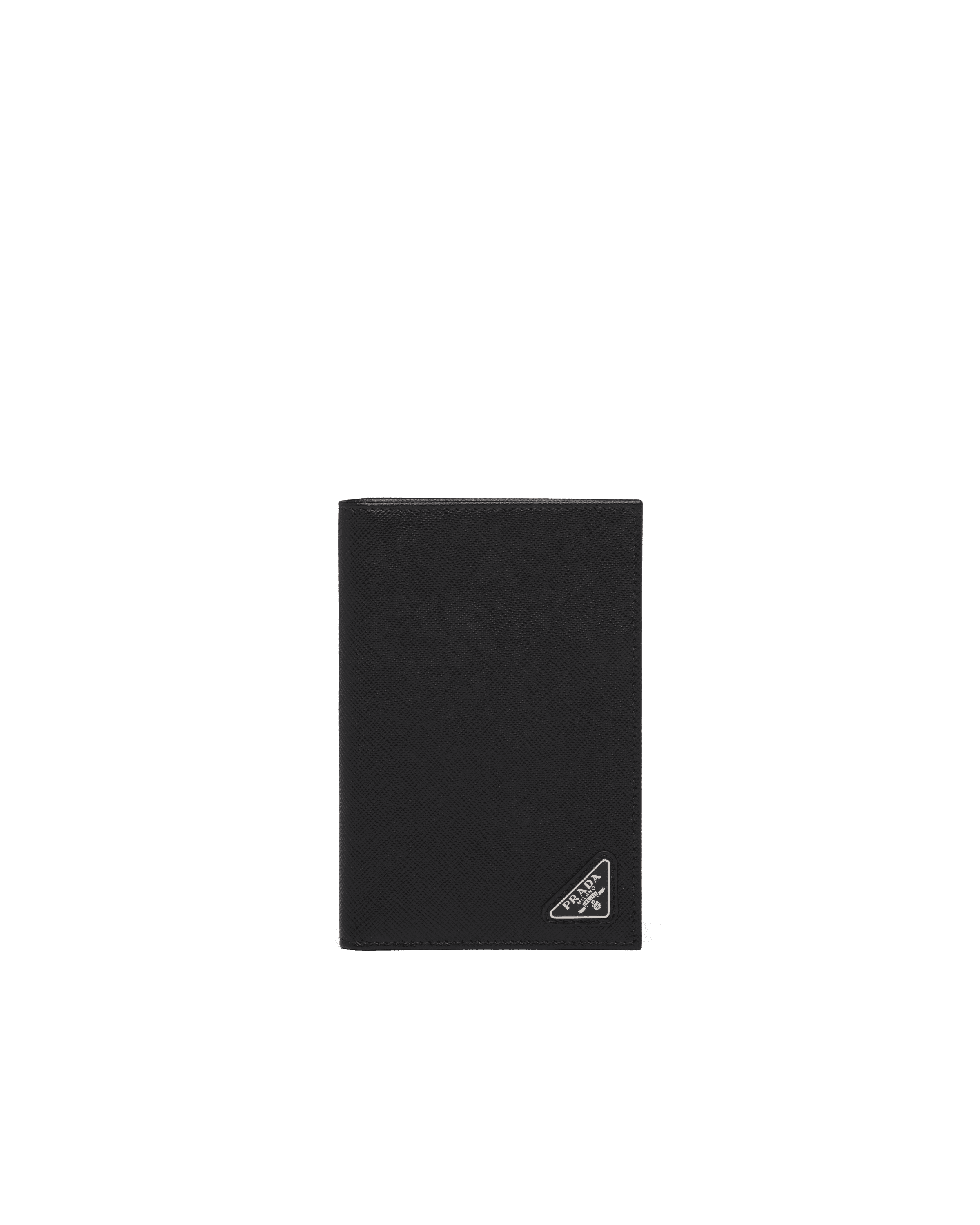 Saffiano leather passport holder — Black — 2MV017_QHH_F0002