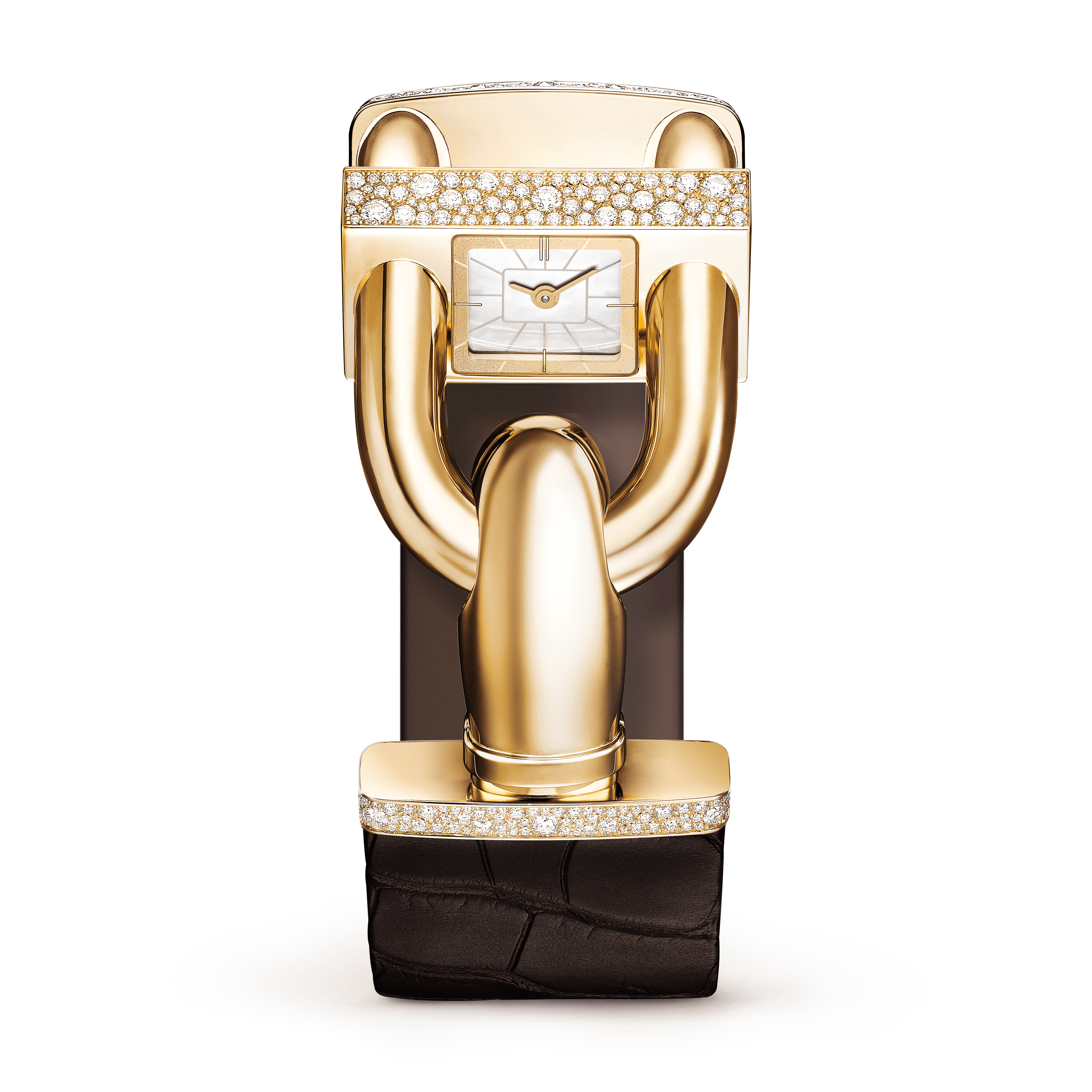 Cadenas Watch — white mother-of-pearl, yellow gold — VCARO4IJ00