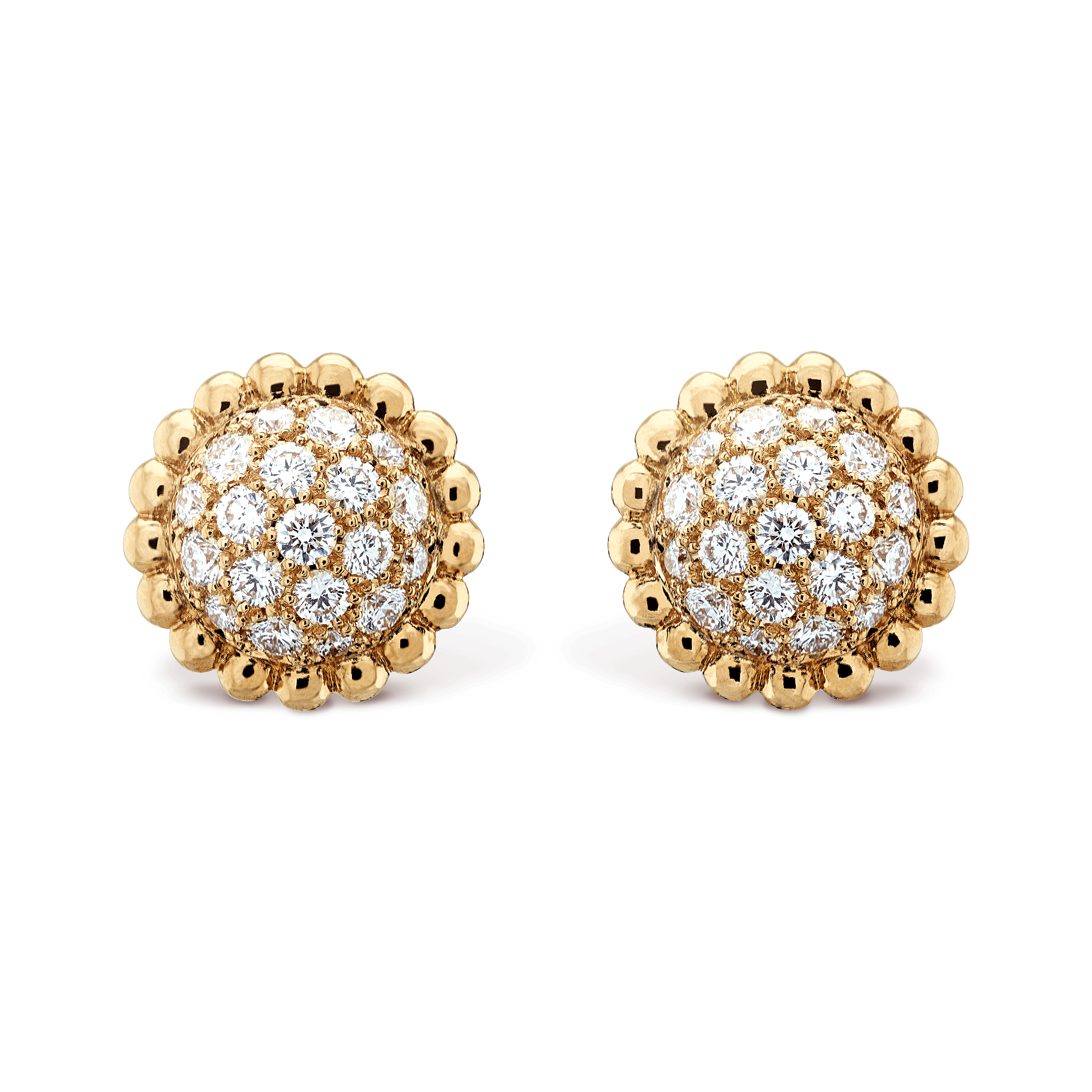 Perlée diamonds earrings — diamond, yellow gold — VCARO9PG00