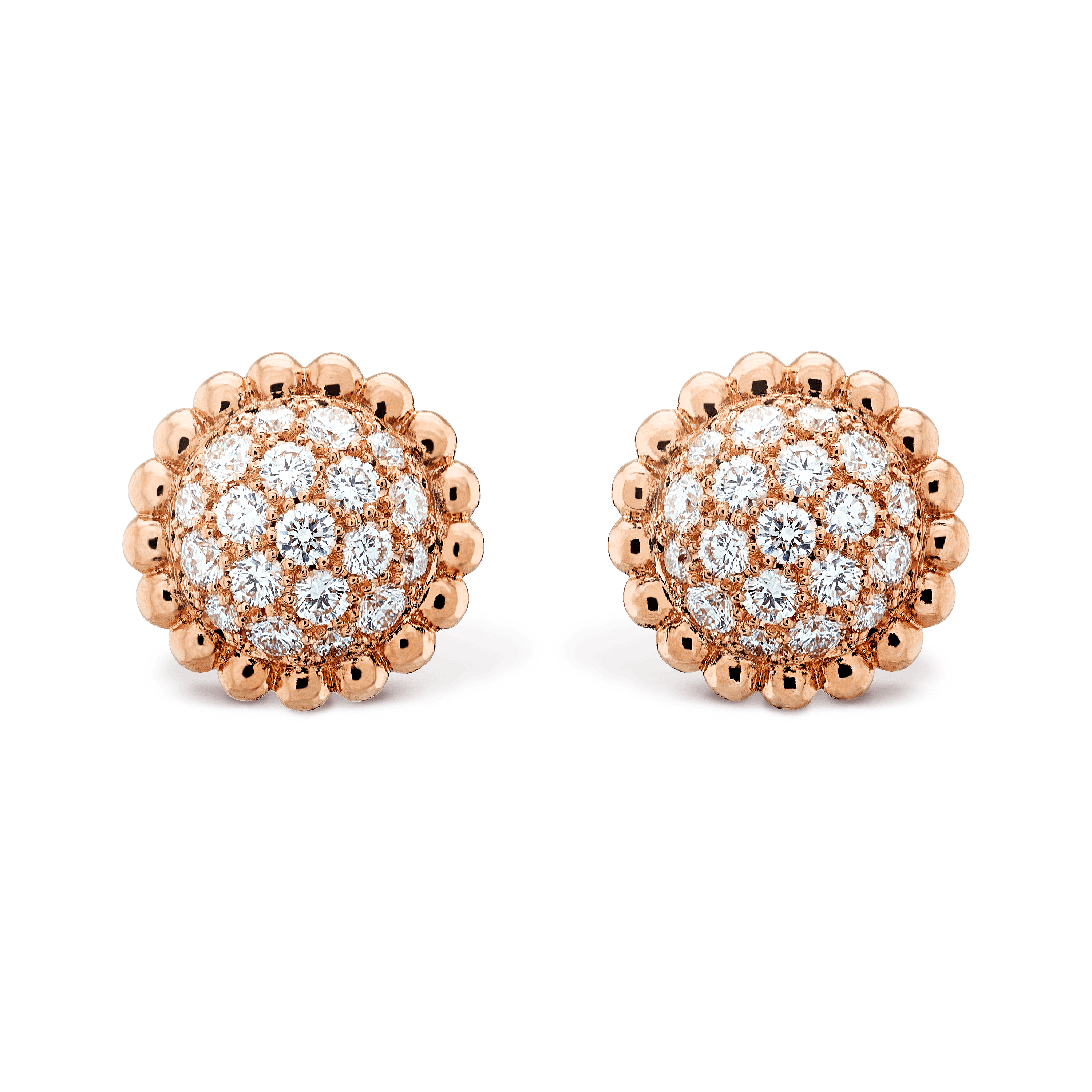 Perlée diamonds earrings — diamond, rose gold — VCARO9PH00