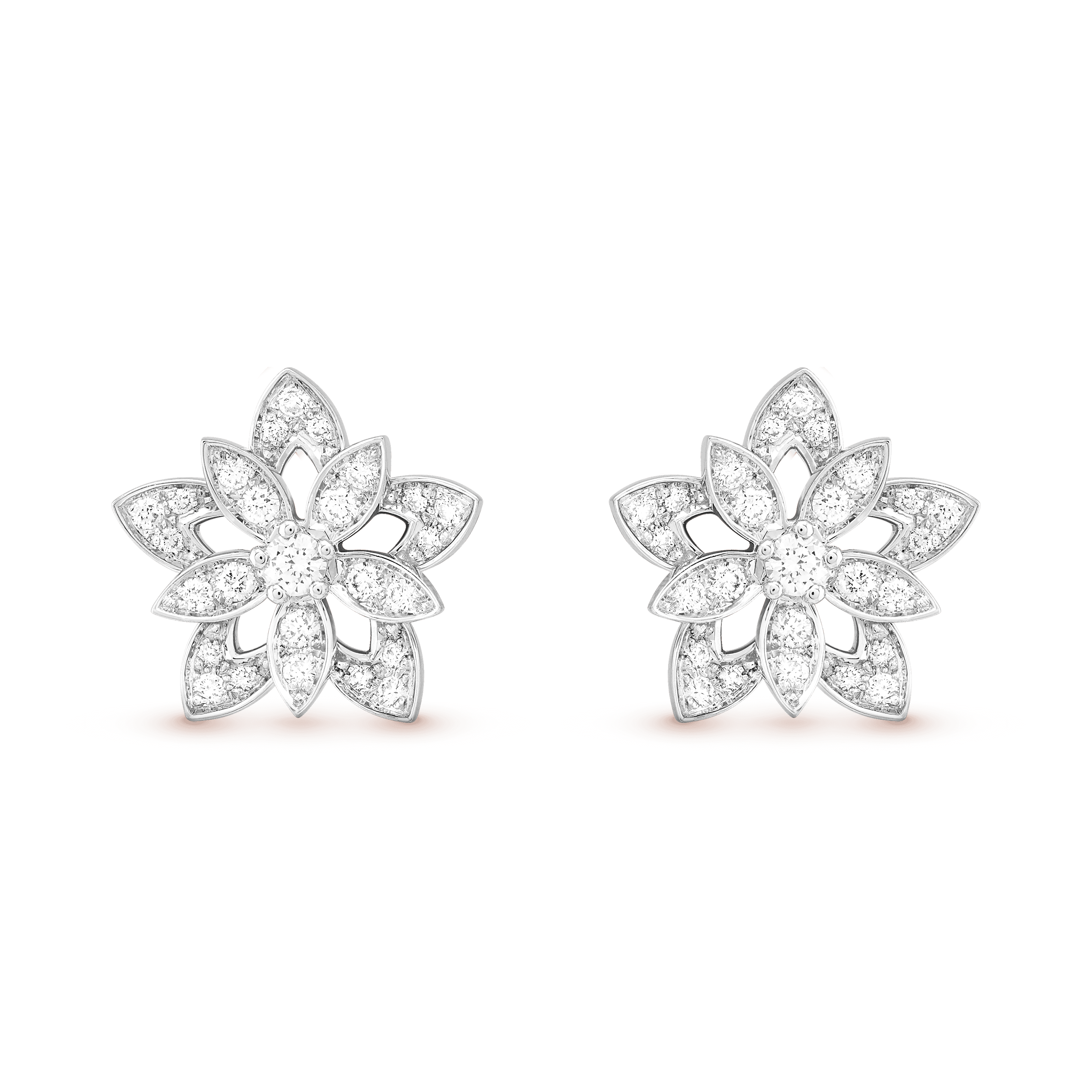 Lotus openwork earrings mini model — VCARP0ZV00