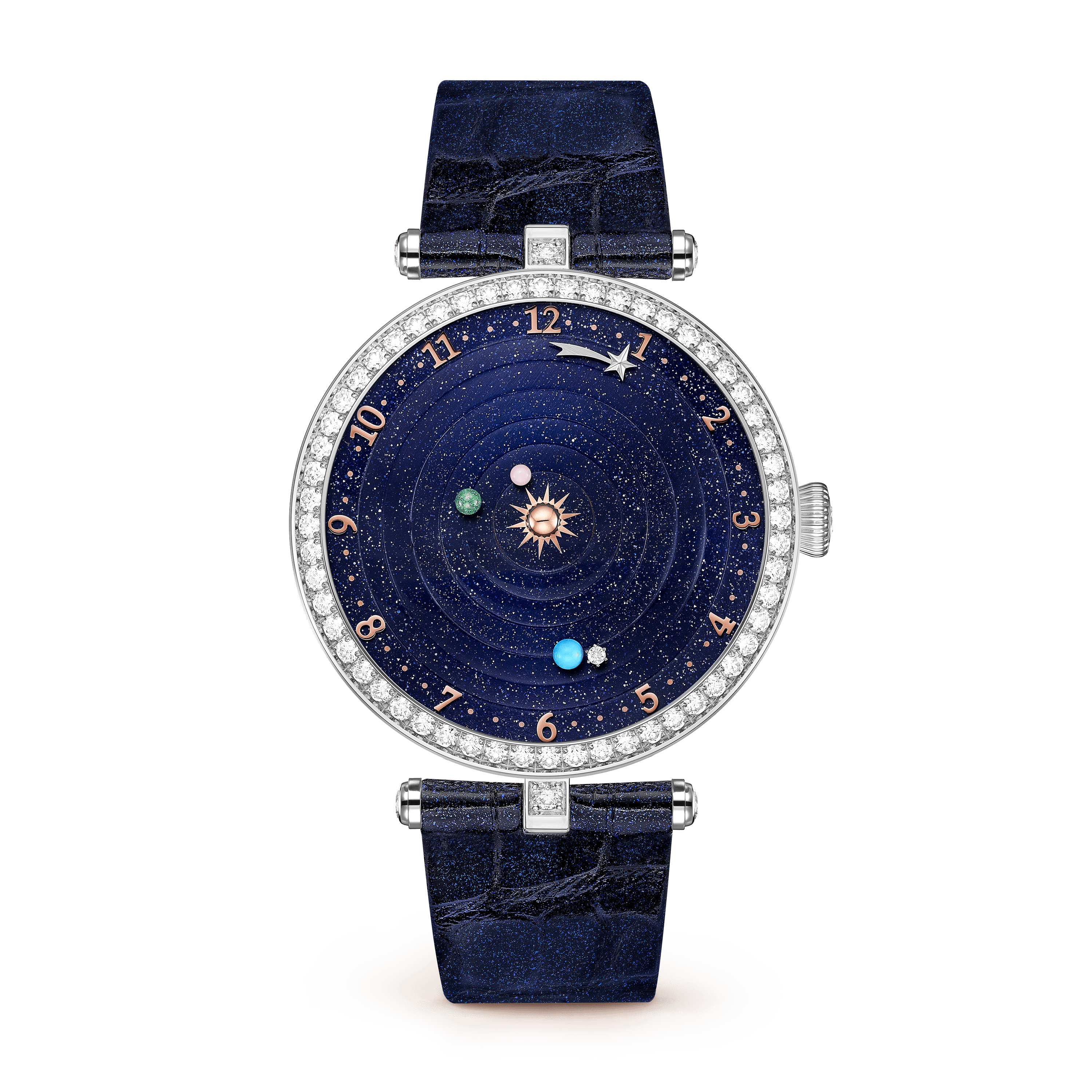 Lady Arpels Planétarium watch — turquoise, white gold — VCARO8R500