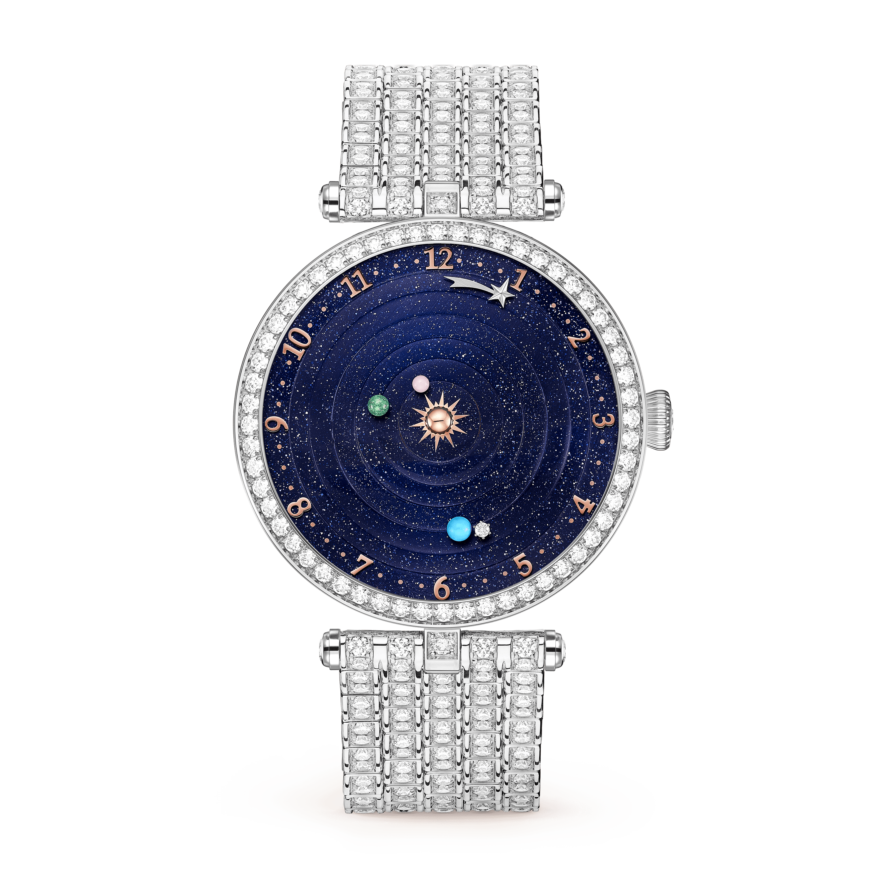 Lady Arpels Planétarium watch — turquoise, white gold — VCARO8R600