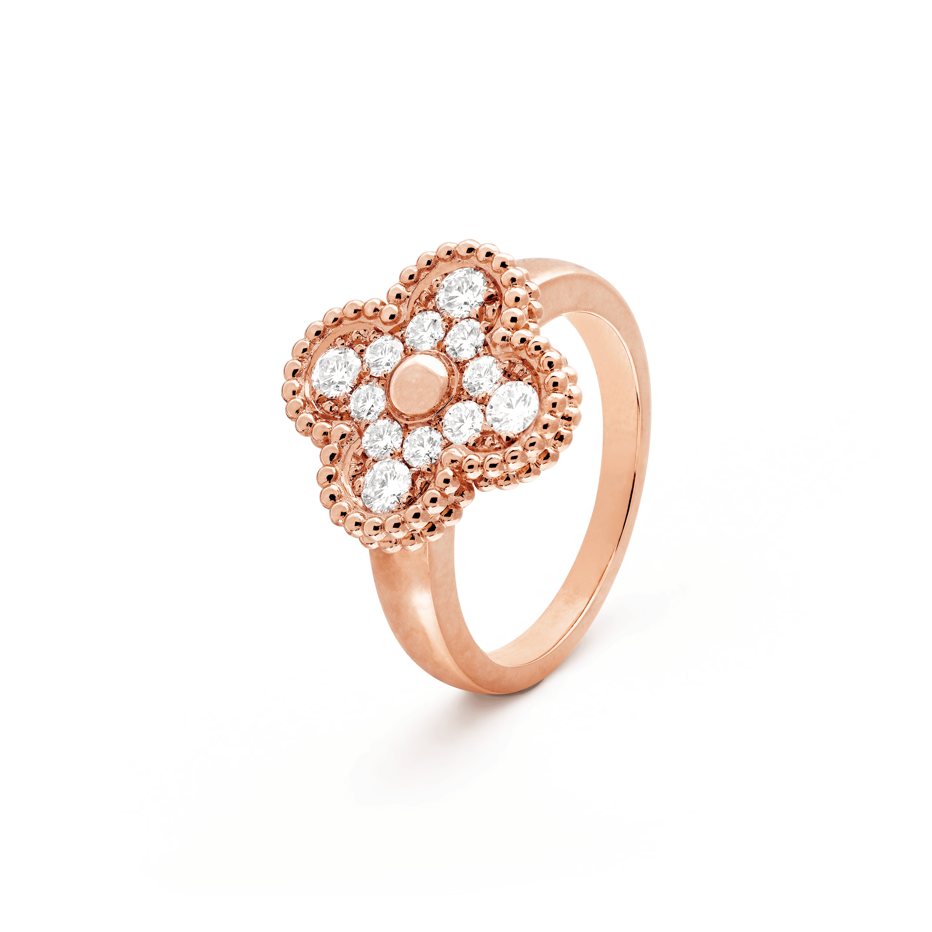 Vintage Alhambra ring — diamond, rose gold — VCARPJMP00