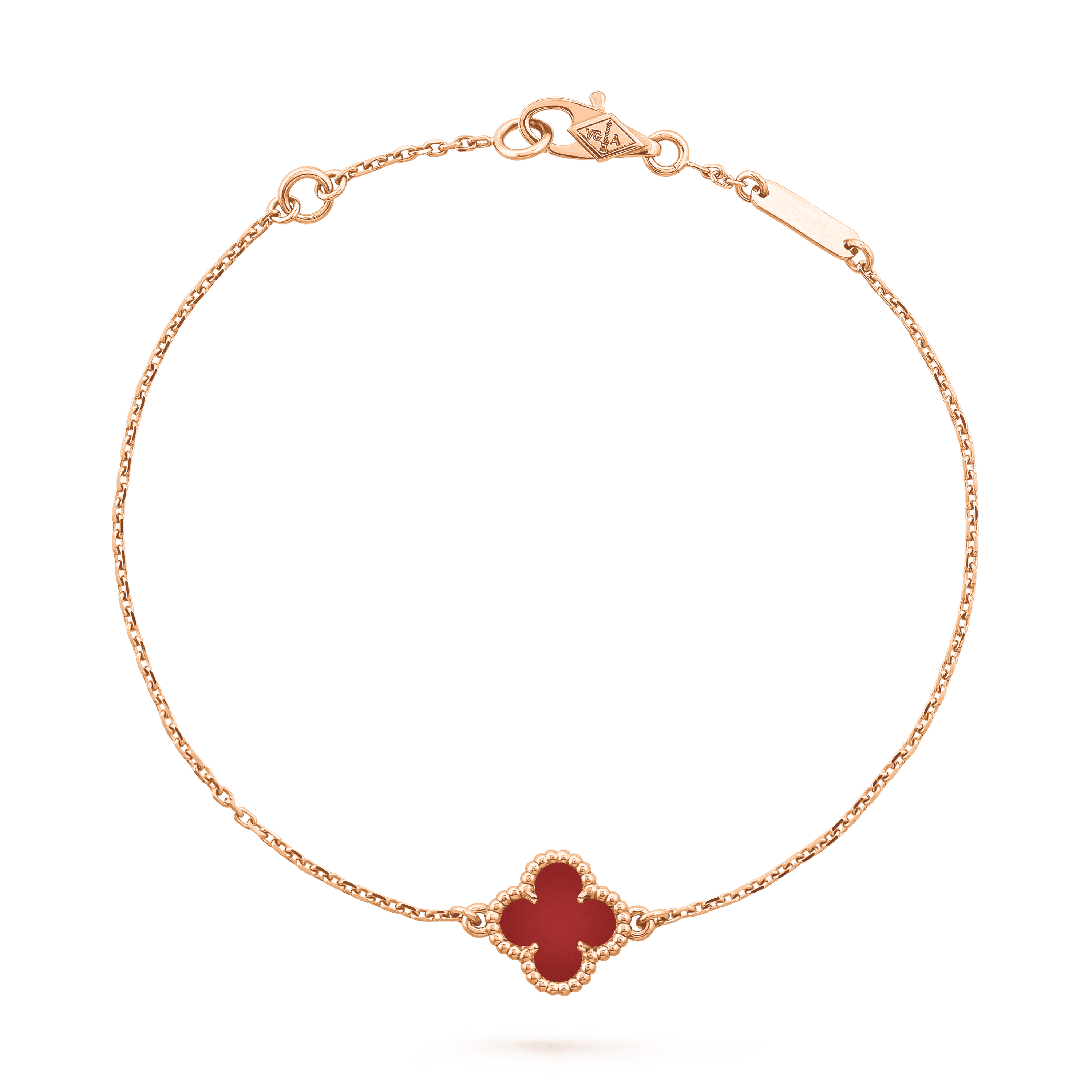 Sweet Alhambra bracelet — carnelian, rose gold — VCARN59K00